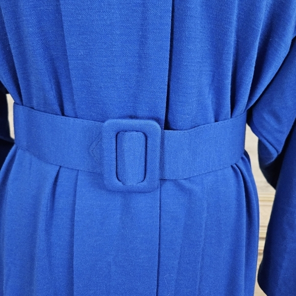 Vintage 1980s Avante Garde Dress Blue Shirt Dress Oversized New Wave 80s VTG - Picture 8 of 14